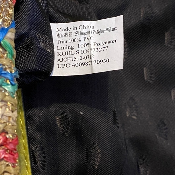 JUICY Couture Rainbow Woven Crossbody Adjustable Strap Y2K Colorful Ties - Picture 12 of 13